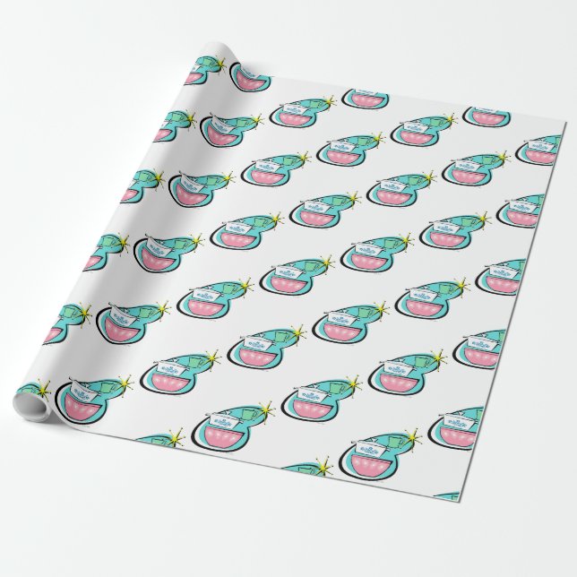 Atomic Cookware Design Wrapping Paper (Unrolled)