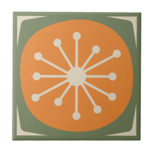 Atomic Dot Mid Century Modern Retro 50s 60s Tile
