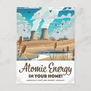 Atomic Energy Commercial Announcement Postcard