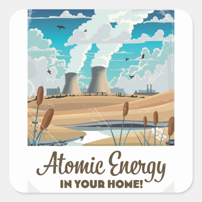 Atomic Energy Commercial  Square Sticker (Front)