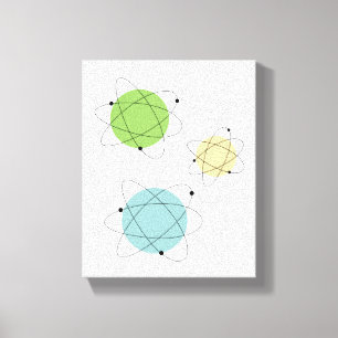 Atomic Era Blue Green Yellow Mid Century Modern Canvas Print