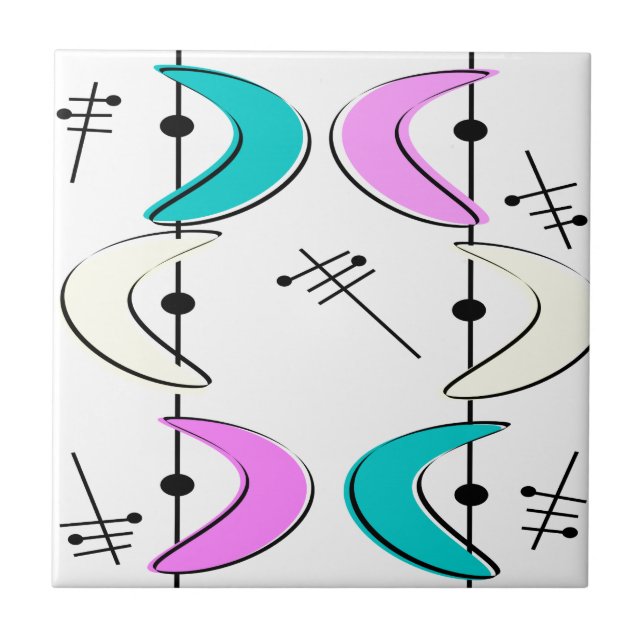 Atomic Era Boomerang Abstracts Tile (Front)