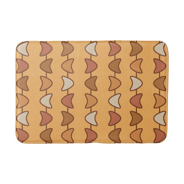 Atomic Era Boomerangs Burnt Orange Bath Mat (Front)