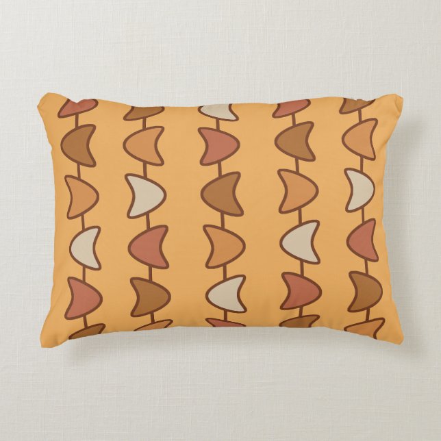 Atomic Era Boomerangs Burnt Orange Decorative Cushion (Front)