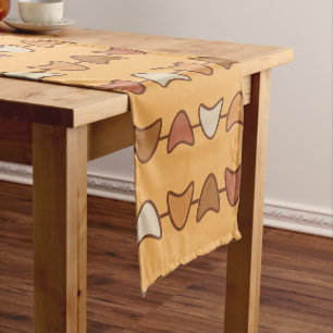 Atomic Era Boomerangs Burnt Orange Short Table Runner