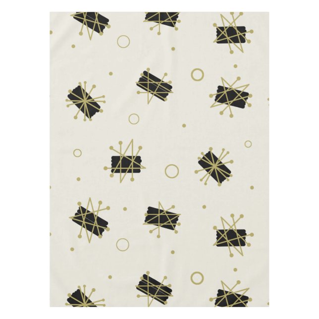 Atomic Era Brushes Sputnik Starbursts Tablecloth (Front)