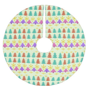 Atomic Era Christmas Trees Kitsch Light Brushed Polyester Tree Skirt