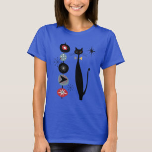 Atomic Era Cool Cat Black Cat Mid Century Modern  T-Shirt
