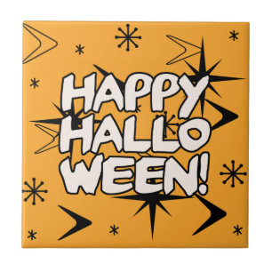 Atomic Era Happy Halloween Tile