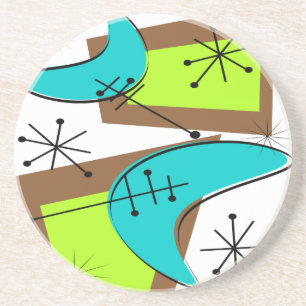 Atomic Era Inspired Boomerang Design Coaster
