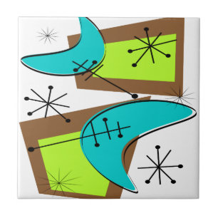 Atomic Era Inspired Boomerang Design Tile
