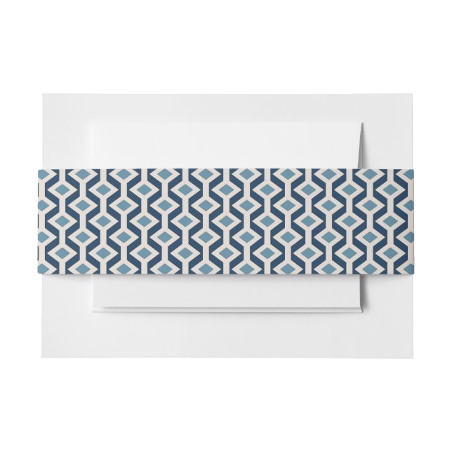 Atomic Era Inspired Geometric Pattern Invitation Belly Band (Front Example)