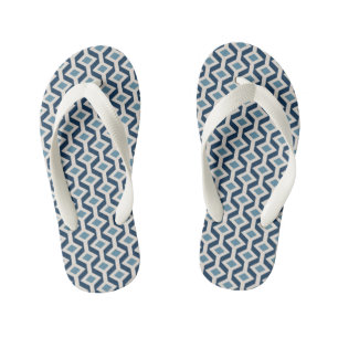 Atomic Era Inspired Geometric Pattern Kid's Flip Flops