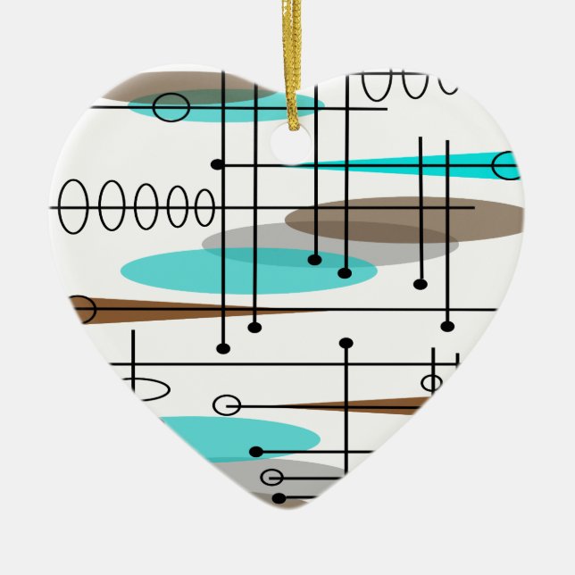 Atomic Era Inspired Mid-Century Design 13 Ceramic Tree Decoration (Front)