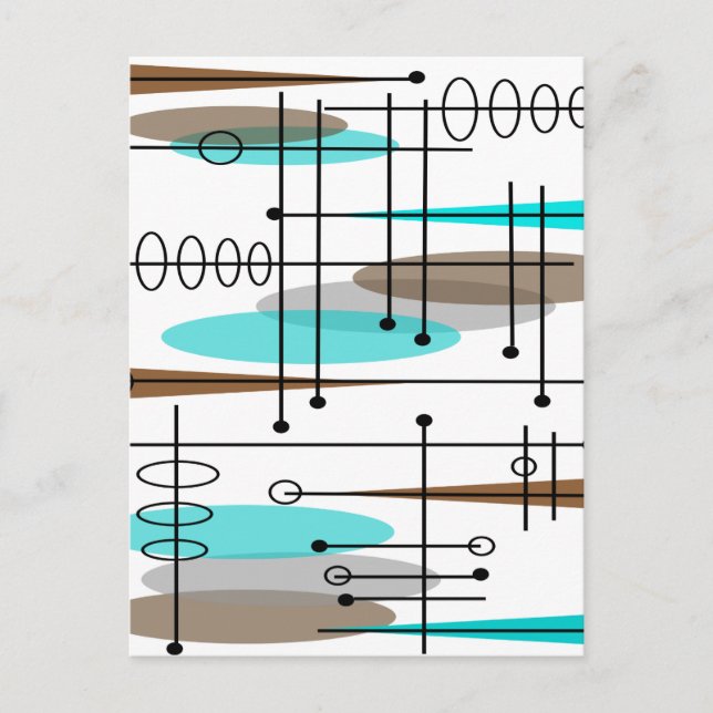 Atomic Era Inspired Mid-Century Design 13 Postcard (Front)