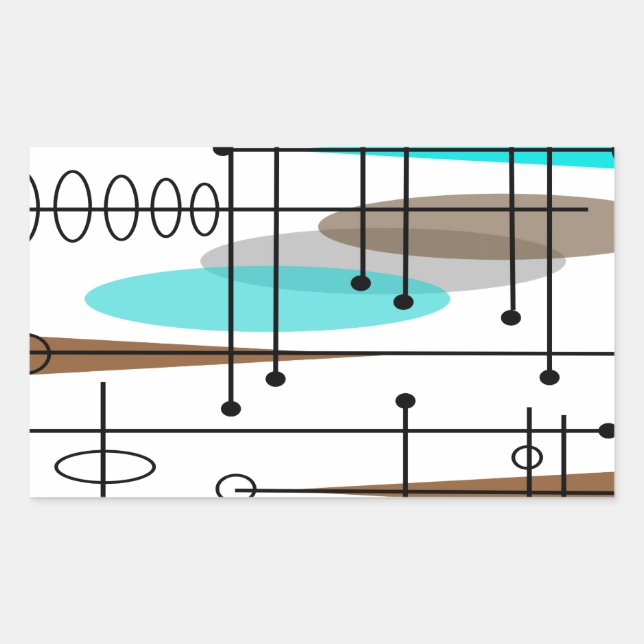 Atomic Era Inspired Mid-Century Design 13 Rectangular Sticker (Front)