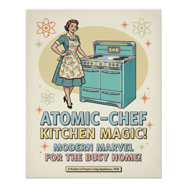 Atomic‑Era Kitchen Advertisement Poster (Front)