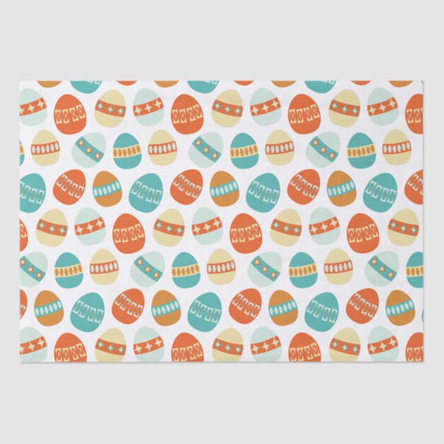 Atomic Era, Mid Century Mod, Easter Eggs Pattern Tissue Paper (Front)