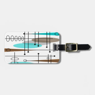 Atomic Era Mid-Century Modern Abstract Luggage Tag