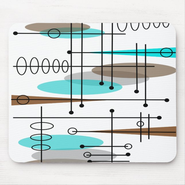 Atomic Era Mid-Century Modern Abstract Mouse Mat (Front)