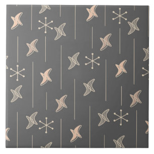 Atomic Era Moons & Stars (Charcoal) Tile