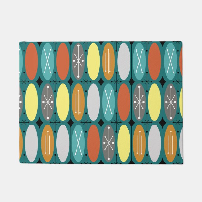 Atomic Era Ovals In Rows Colourful 1 Doormat (Front)