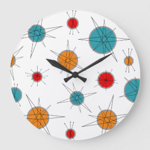 Atomic Era Planets Large Clock