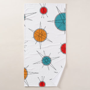 Atomic Era Retro Planets Bath Towel