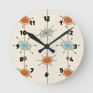 Atomic Era Satellites Round Clock