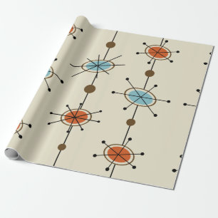 Atomic Era Satellites Wrapping Paper