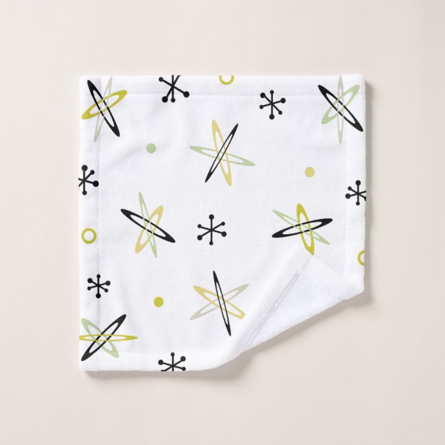 Atomic Era Space Age Bath Towel Set (Wash Cloth)