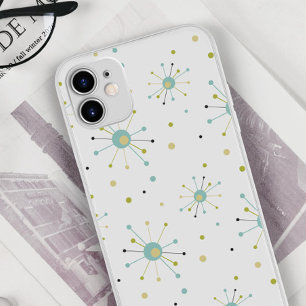 Atomic Era Starburst and Dots Mid Century Modern iPhone 16 Case