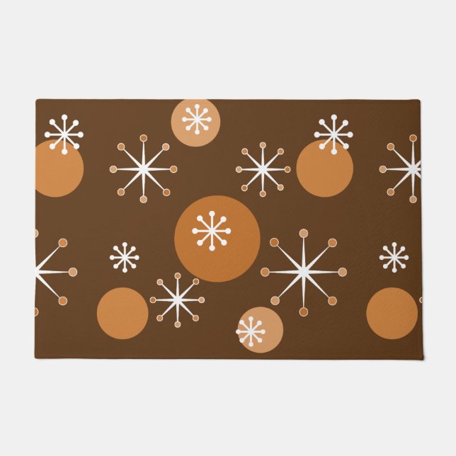 Atomic Era Starbursts Burnt Orange Doormat (Front)
