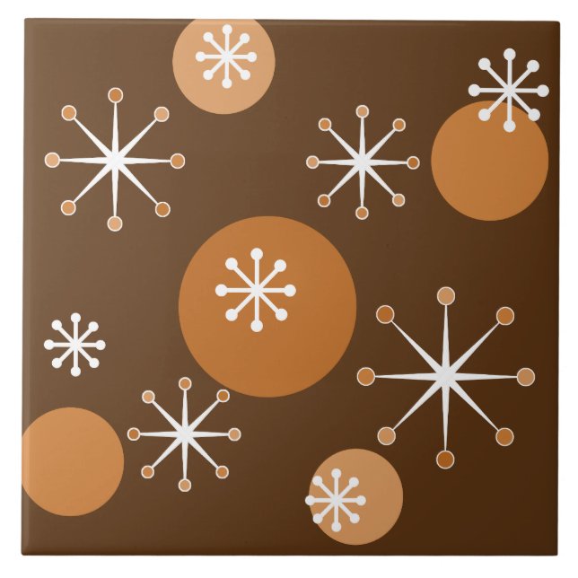 Atomic Era Starbursts Burnt Orange Tile (Front)