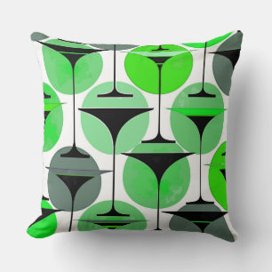 Atomic Fifties Inspired Martinis In Grey, Green Cushion