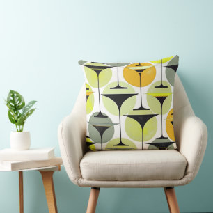Atomic Fifties Inspired Martinis In Grey, Lime, Cushion
