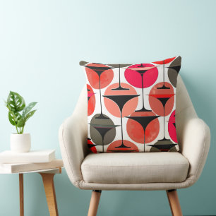 Atomic Fifties Inspired Martinis In Magenta Cushion