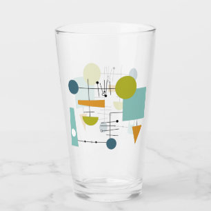 Atomic Flow Chart Geometric Shapes Mid Century Glass