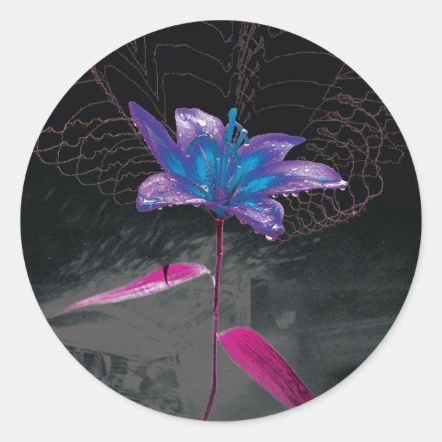 Atomic Flower Classic Round Sticker (Front)