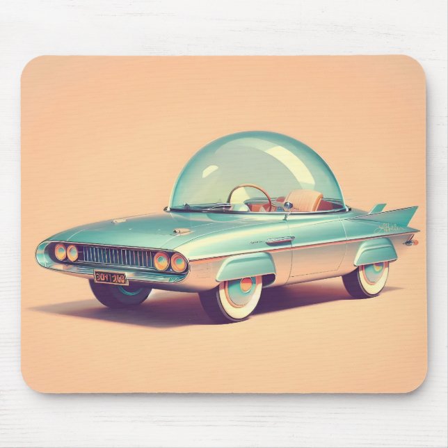 Atomic Futuristic Bubble Blaster Car  Mouse Mat (Front)