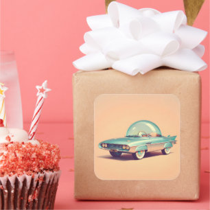 Atomic Futuristic Bubble Blaster Car Square Sticker