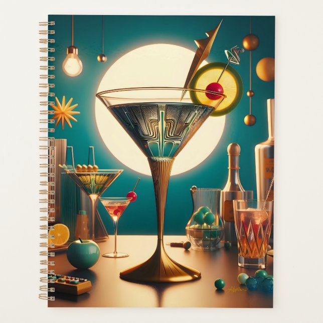 Atomic Futuristic Circuit Board Martini Planner (Front)