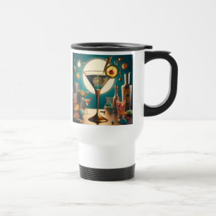 Atomic Futuristic Circuit Board Martini Travel Mug