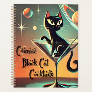 Atomic Futuristic Cosmic Black Cat Cocktails Planner