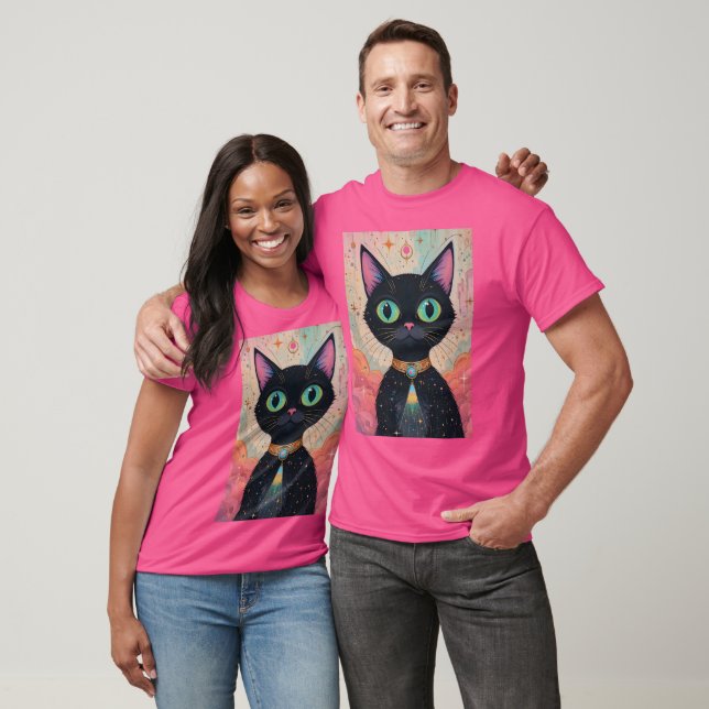 Atomic Futuristic Cosmic Black Cat Universe T-Shirt (Unisex)