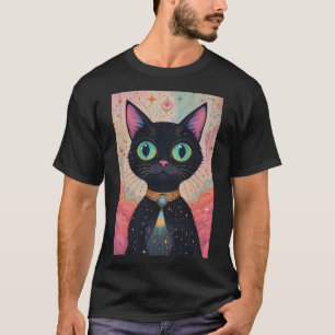 Atomic Futuristic Cosmic Black Cat Universe T-Shirt