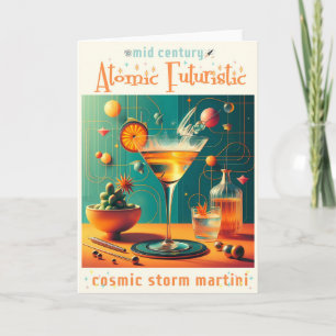 Atomic Futuristic Cosmic Storm Martini Card