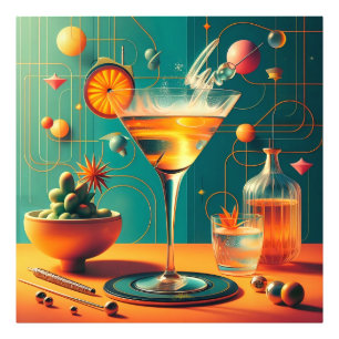 Atomic Futuristic Cosmic Storm Martini Photo Print