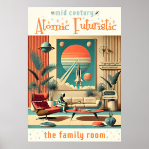 Atomic Futuristic Florida Space Age Family Room Poster