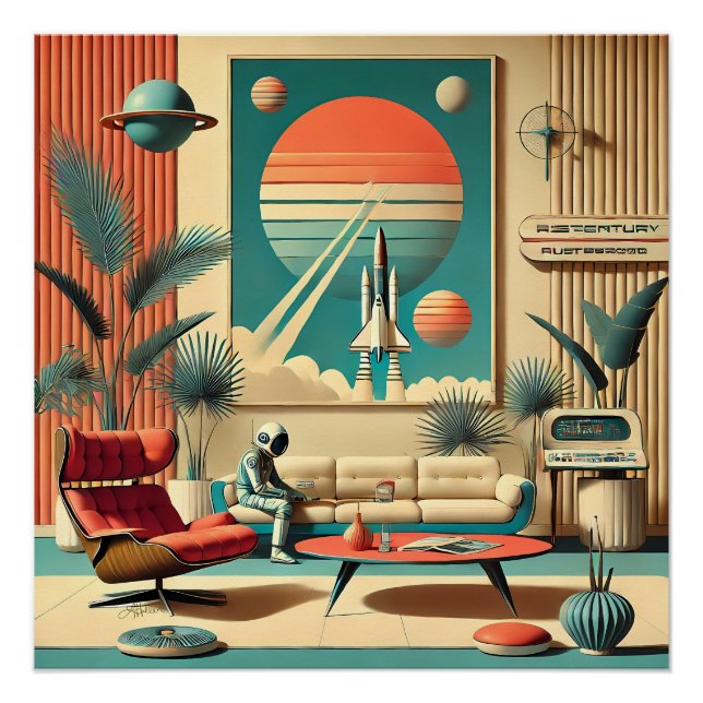 Atomic Futuristic Florida Space Age Family Room Poster (Front)